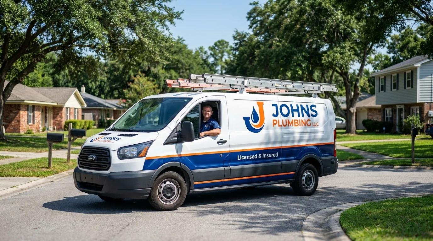 Johns Plumbing LLC service van in Kittanning, PA