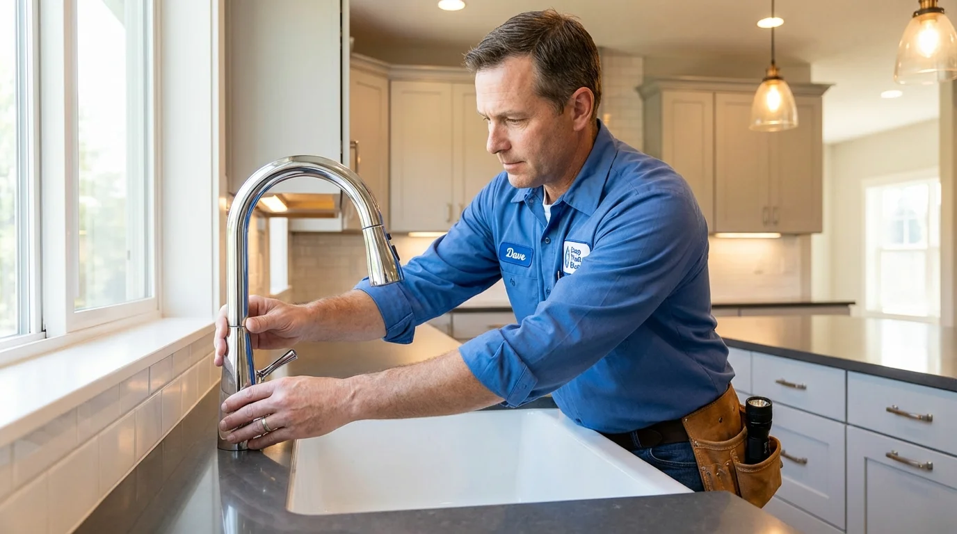 Kitchen faucet installation by Johns Plumbing LLC in Kittanning